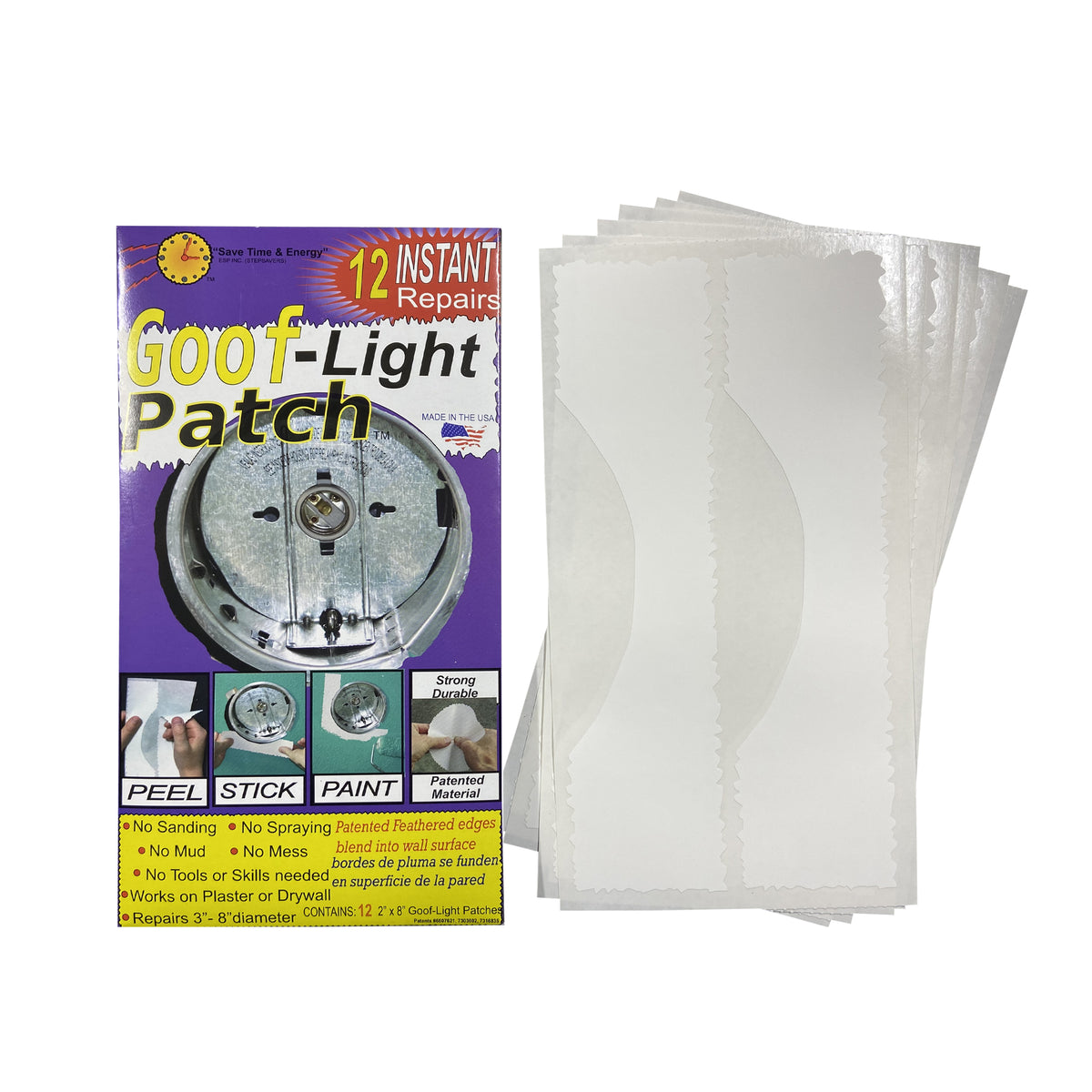 Self-Adhesive Goof-Light Patch (Pre-Textured). Patented, USA Made