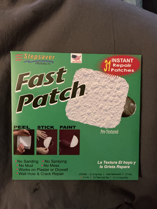 USA Made Stepsaver Products Fast Patch wall repair patch smooth & textured options
