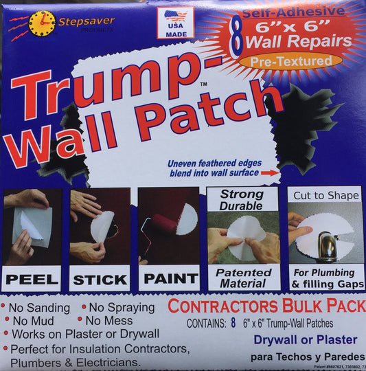 Self-Adhesive Trump-Wall Patch kit Pre-Textured. Patented, USA Made