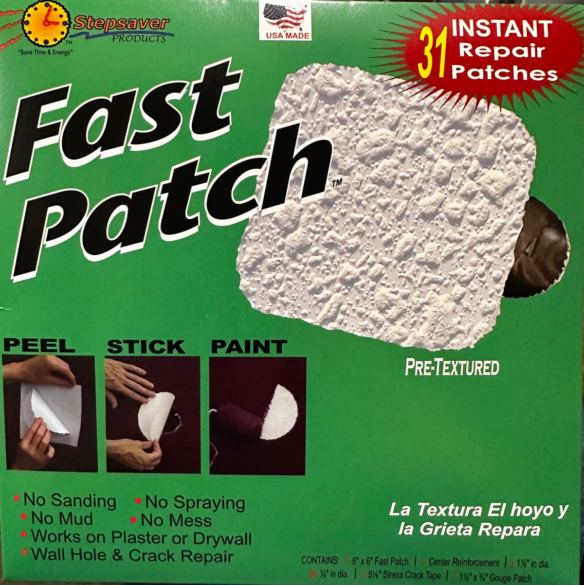 Self-Adhesive Fast Patch Pre-Textured wall patch kit