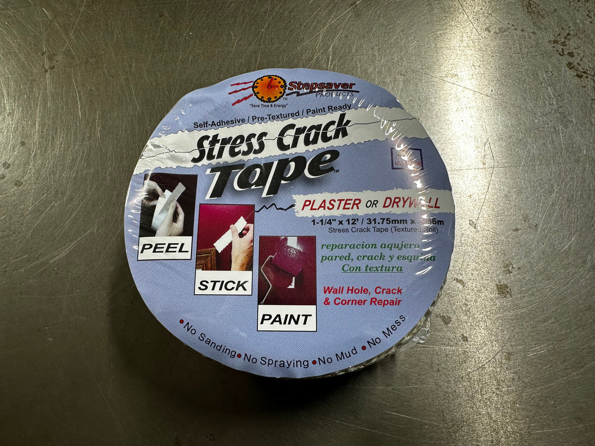 Self-Adhesive Stress Crack Tape Pre-Textured Roll. Quickly Repair Cracks and Corners. Patented, USA Made