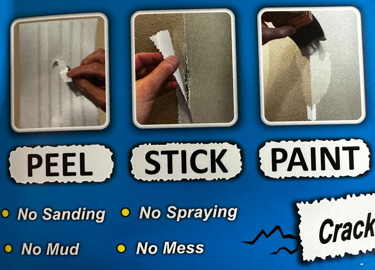 USA Made Self-Adhesive Stress Crack Tape 12' repair pack