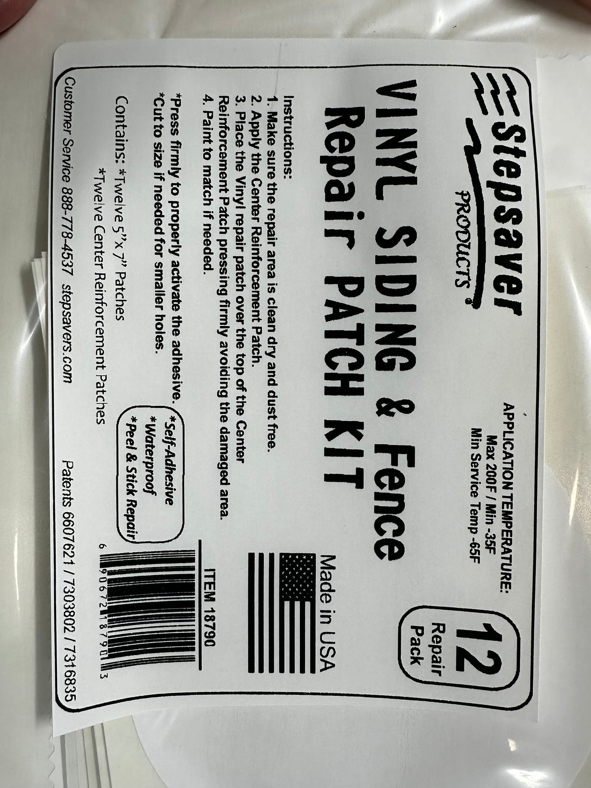 USA Made Stepsaver Products Vinyl Siding & Fence Repair Patches