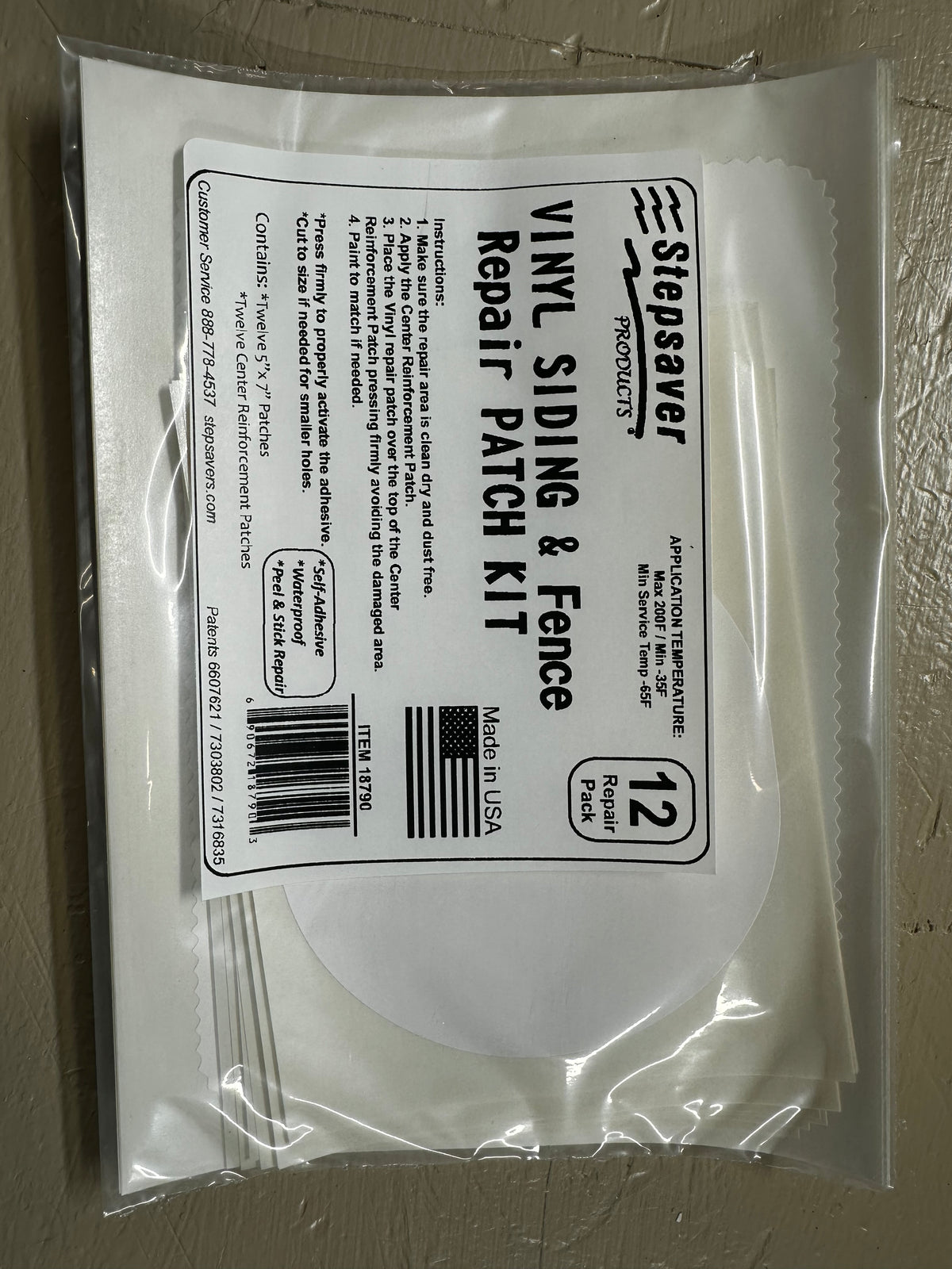 USA Made Stepsaver Products Vinyl Siding & Fence Repair Patches