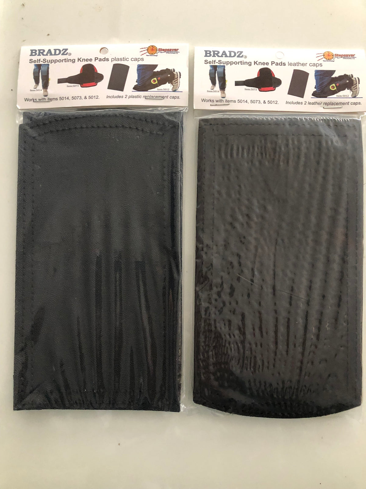 Stepsaver Products Leather replacement caps for Bradz knee pads (one pair).