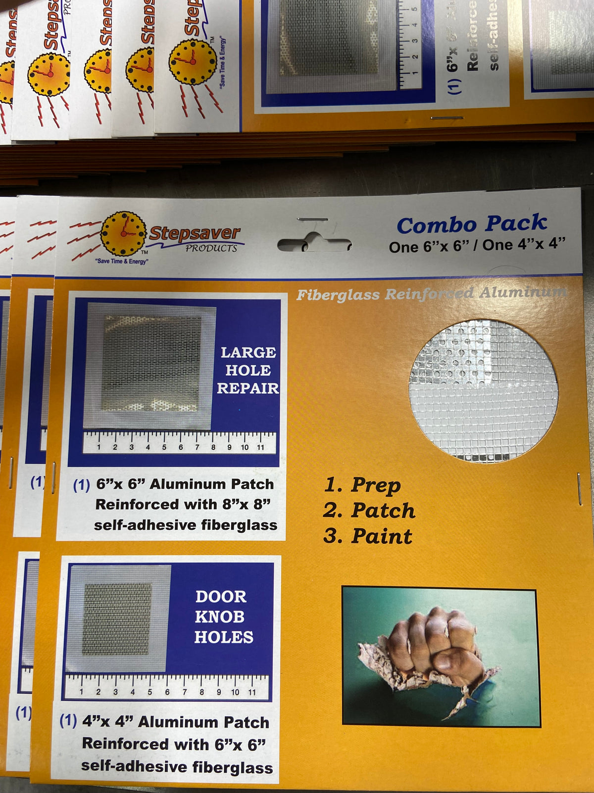 Stepsaver Products Aluminum and Fiberglass Self-Adhesive 4'' & 6" Wall Patch Combo Pack