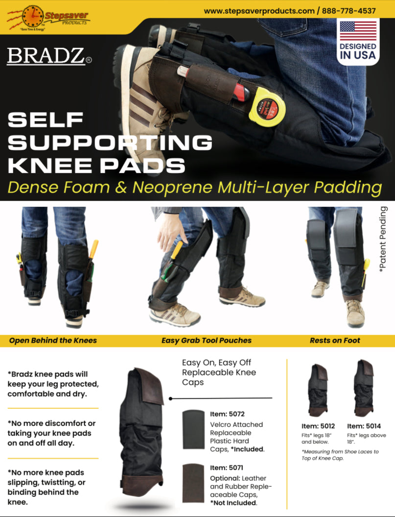 Bradz Self-Supporting Knee Pads Long (Item 5014)